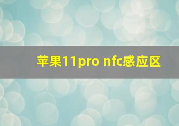 苹果11pro nfc感应区